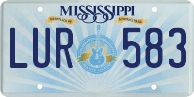 MS license plate LUR583