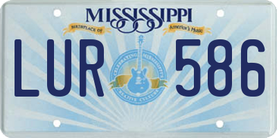 MS license plate LUR586