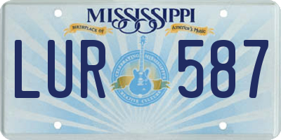 MS license plate LUR587