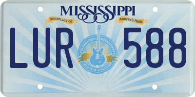 MS license plate LUR588