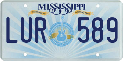 MS license plate LUR589