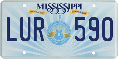 MS license plate LUR590