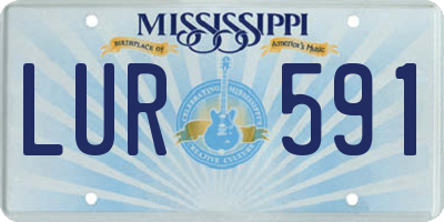 MS license plate LUR591