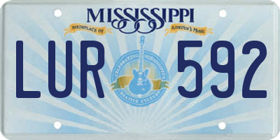 MS license plate LUR592