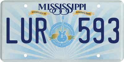 MS license plate LUR593