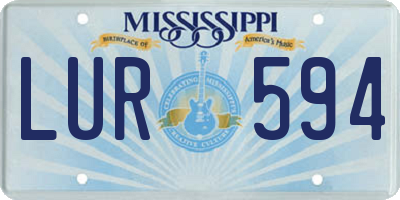 MS license plate LUR594