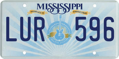MS license plate LUR596