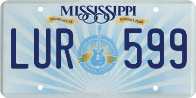 MS license plate LUR599