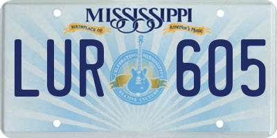 MS license plate LUR605