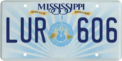 MS license plate LUR606
