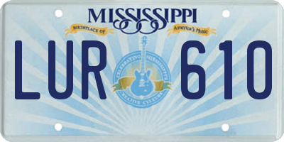 MS license plate LUR610