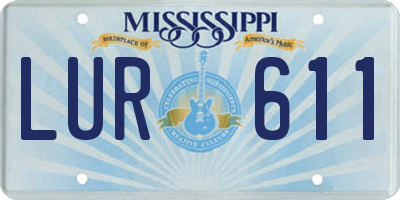 MS license plate LUR611