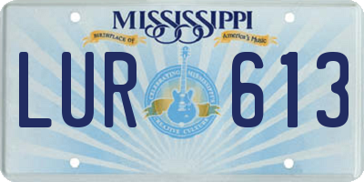MS license plate LUR613