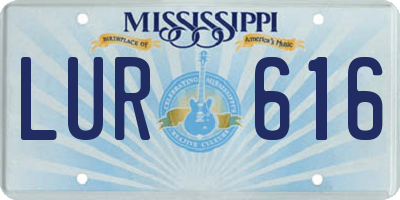 MS license plate LUR616