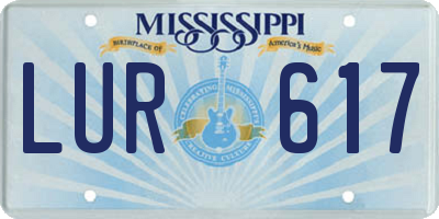 MS license plate LUR617