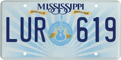 MS license plate LUR619