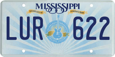 MS license plate LUR622