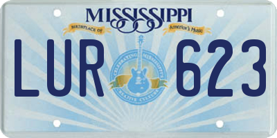 MS license plate LUR623
