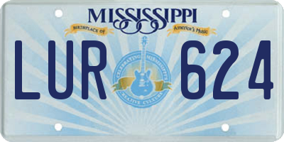 MS license plate LUR624