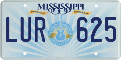 MS license plate LUR625