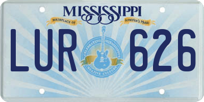 MS license plate LUR626