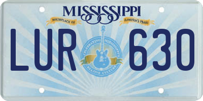 MS license plate LUR630