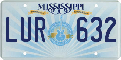 MS license plate LUR632
