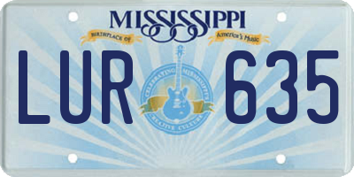MS license plate LUR635