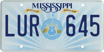 MS license plate LUR645