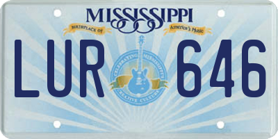 MS license plate LUR646