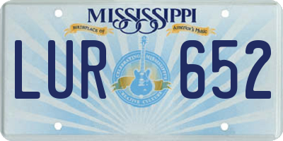 MS license plate LUR652