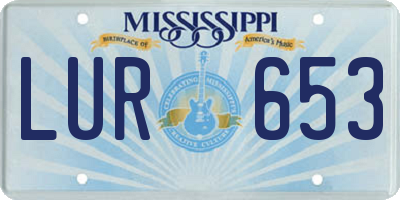 MS license plate LUR653