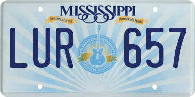 MS license plate LUR657