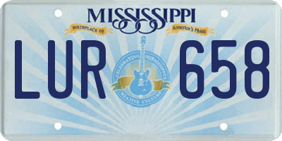 MS license plate LUR658