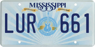 MS license plate LUR661