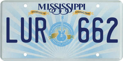 MS license plate LUR662