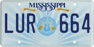 MS license plate LUR664