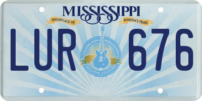 MS license plate LUR676