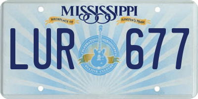 MS license plate LUR677