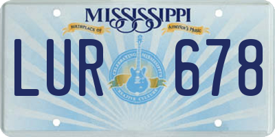 MS license plate LUR678