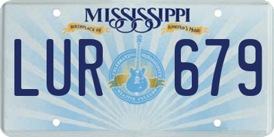 MS license plate LUR679