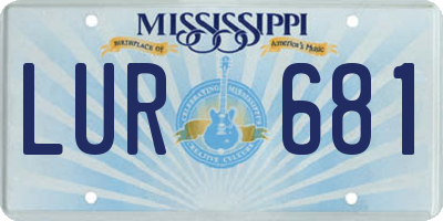 MS license plate LUR681
