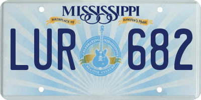 MS license plate LUR682