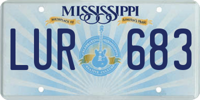 MS license plate LUR683