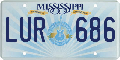 MS license plate LUR686