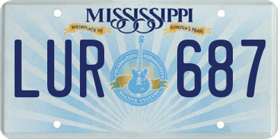 MS license plate LUR687