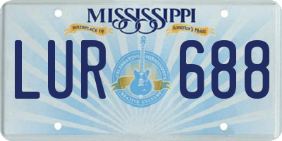 MS license plate LUR688