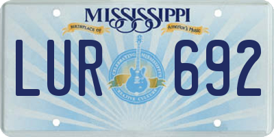 MS license plate LUR692