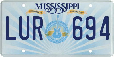 MS license plate LUR694