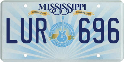 MS license plate LUR696